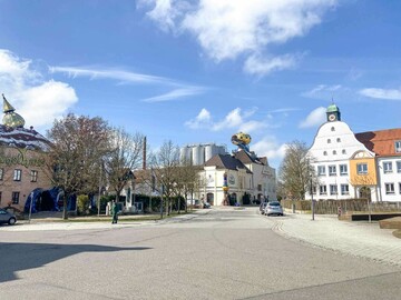 View of the Kuchlbauer brewery site